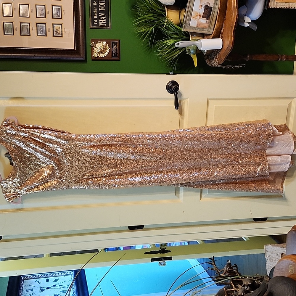 PINK SEQUIN BRIDESMAID DRESS